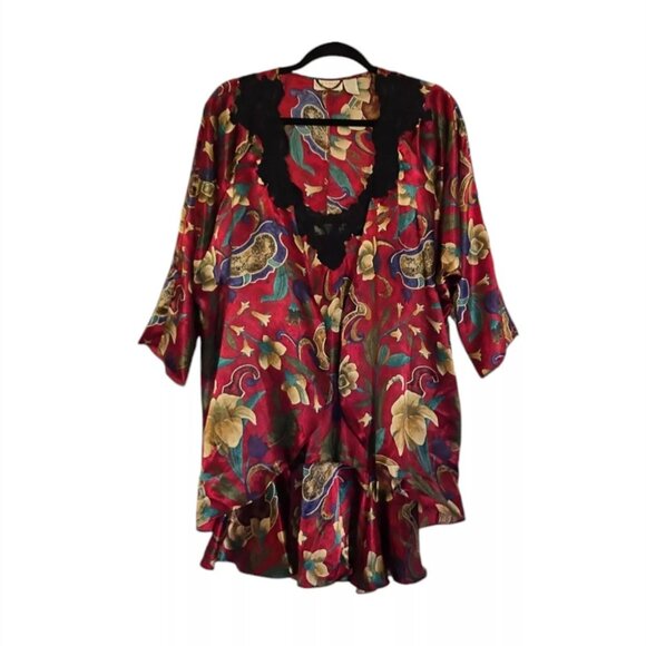 Victoria Secret Women's Gold Label Floral Night Vintage Dress Robe 2 Pieces - Picture 1 of 7